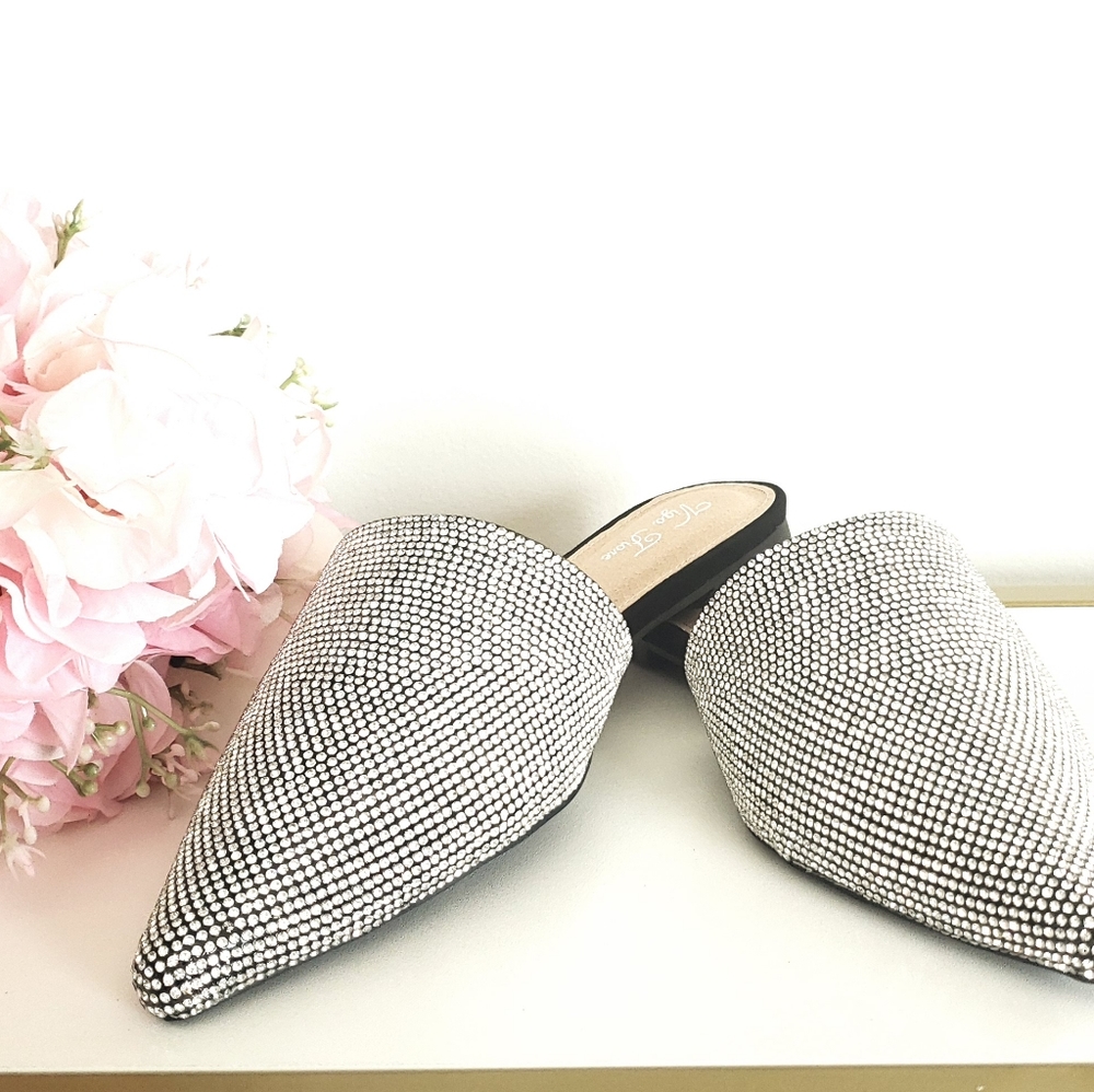 *NWT & Box* Tracie Rhinestone Slides - Picture 2 of 7